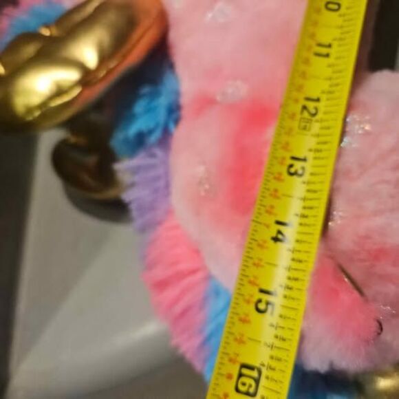 Hugfun Unicorn Pegasus Stuffed Animal Rainbow Pink Unicorn 14"x 16" - Picture 6 of 7